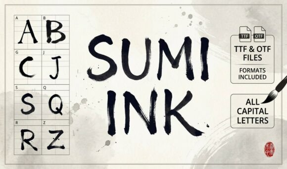 Exploring the Raw Power of Sumi Ink Brush Typography