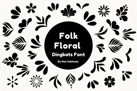 Folk Floral Dingbats: Nature’s Art at Your Fingertips