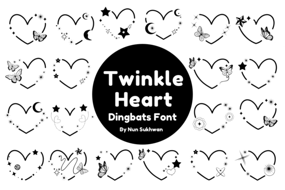 Twinkle Heart: Celestial Charm for Modern Designs